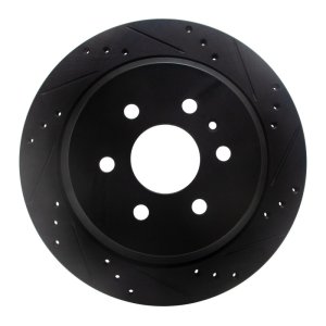 Chevrolet Colorado Brake Rotor (1) - Rear Right - R1 Concepts - Drilled & Slotted - Black - `15-`20